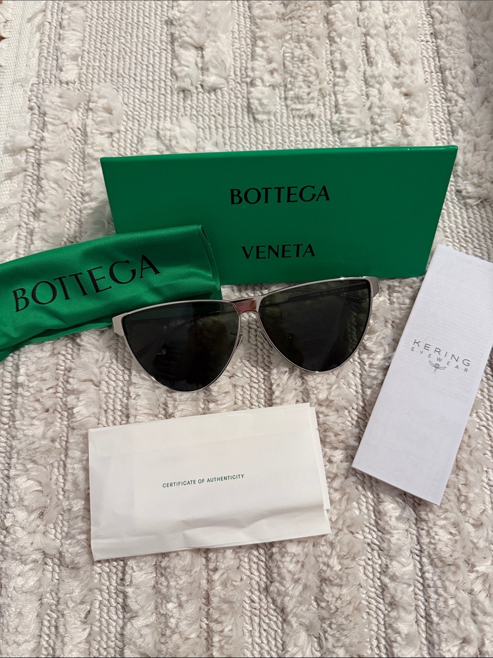 Bottega Veneta Silver Frame Sunglasses BV 1070s